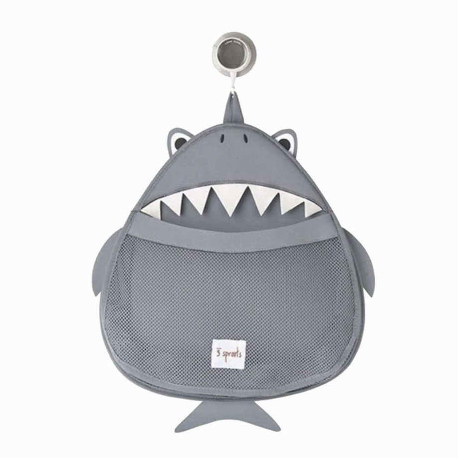 Toys 3 Sprouts Bath Toys | 3 Sprouts Bath Storage Hammock - Grey Shark