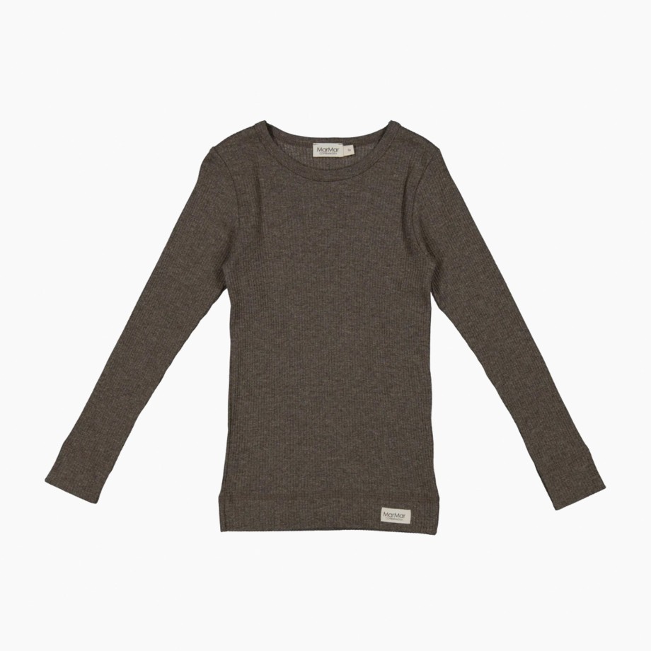 Clothing & Shoes MarMar Copenhagen Nightwear | Marmar Copenhagen Plain Long Sleeve Tee - Coffee Mel