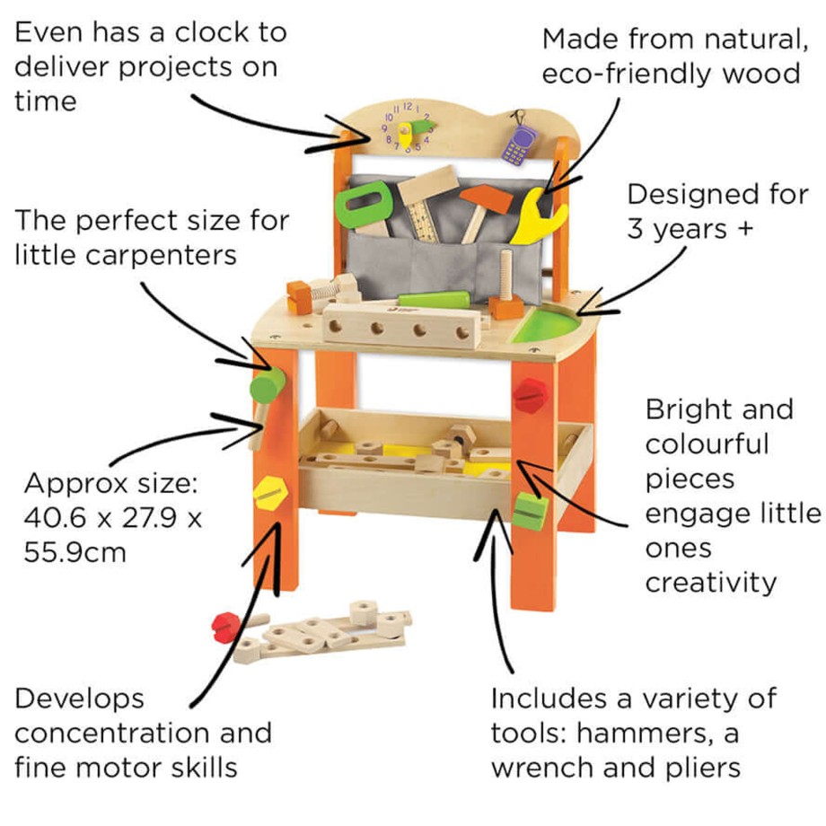 Playtime Classic World Role Play | Classic World Wooden Tool Bench