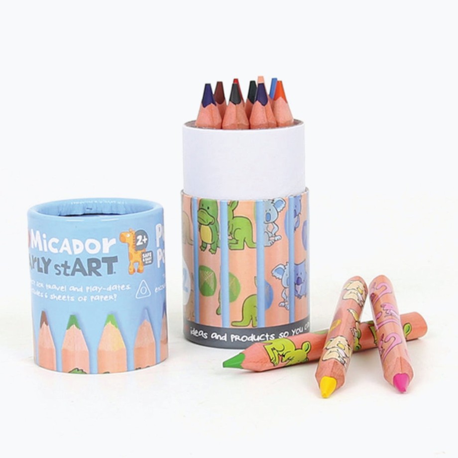 Playtime Micador Colouring | Micador Triangle Colour Pencil Purse Pack Of 12