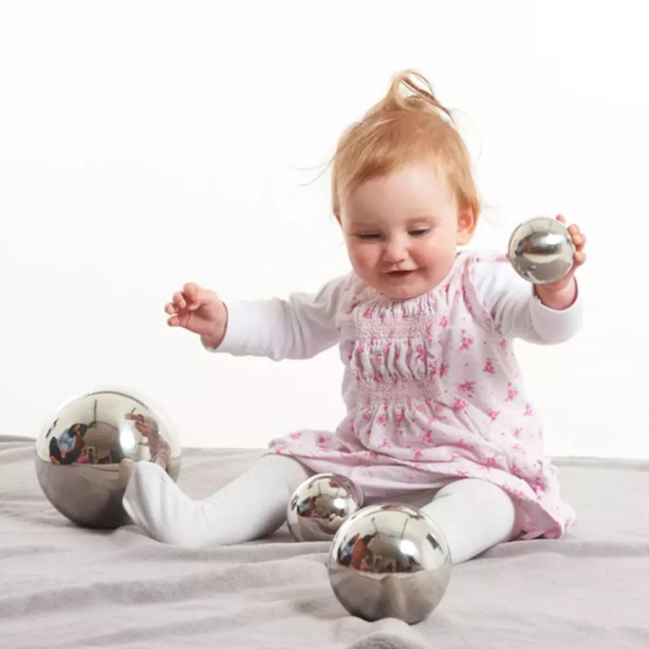 Toys TickiT Montessori Toys | Sensory Reflective Silver Balls - 4 Pack