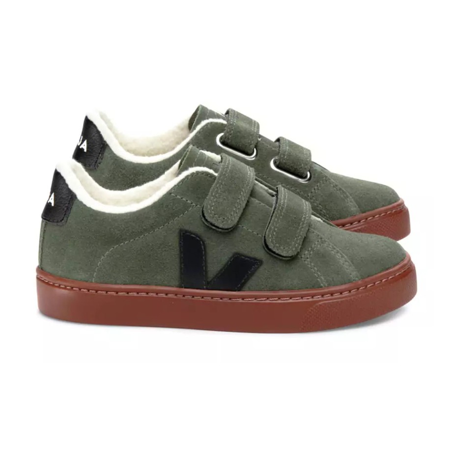 Clothing & Shoes Veja Shoes & Trainers | Veja Esplar Winter Suede Kids Trainers - Mud Black