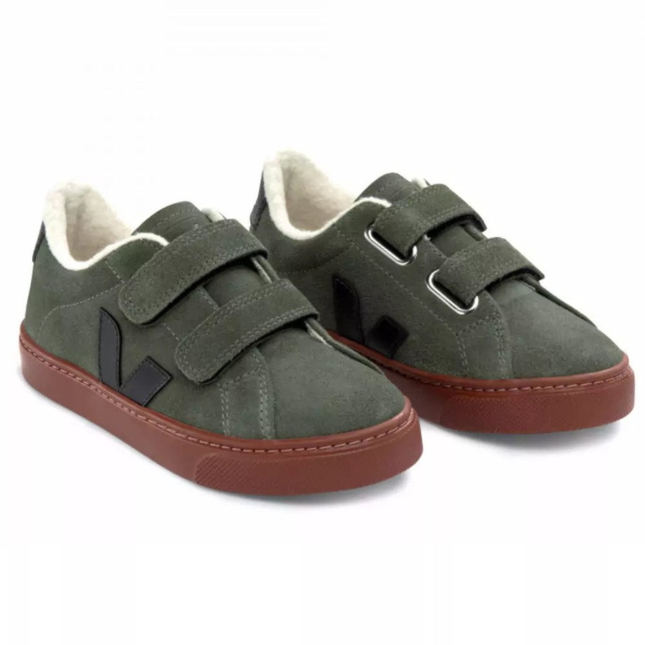 Clothing & Shoes Veja Shoes & Trainers | Veja Esplar Winter Suede Kids Trainers - Mud Black