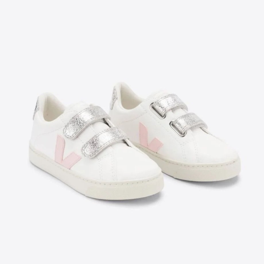 Clothing & Shoes Veja Shoes & Trainers | Veja Esplar Chromefree Leather Trainer - White Petale Silver