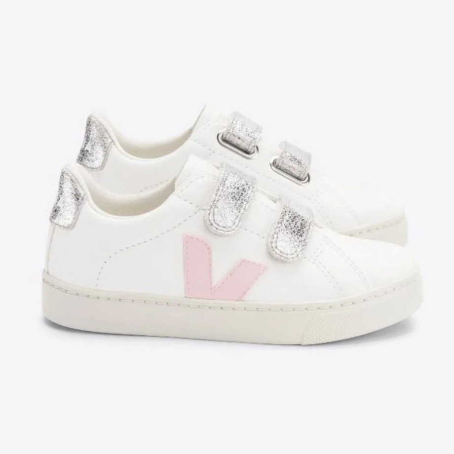 Clothing & Shoes Veja Shoes & Trainers | Veja Esplar Chromefree Leather Trainer - White Petale Silver