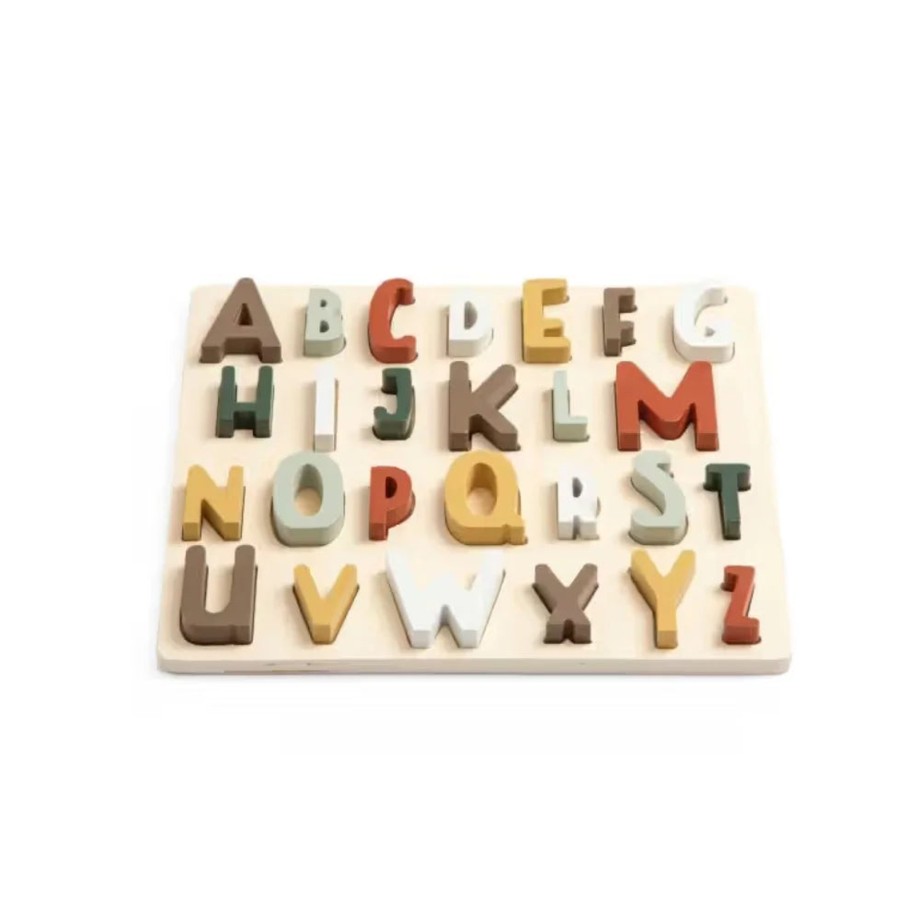 Toys Sebra Montessori Toys | Sebra English Wooden Alphabet Letters (Abc) Puzzle