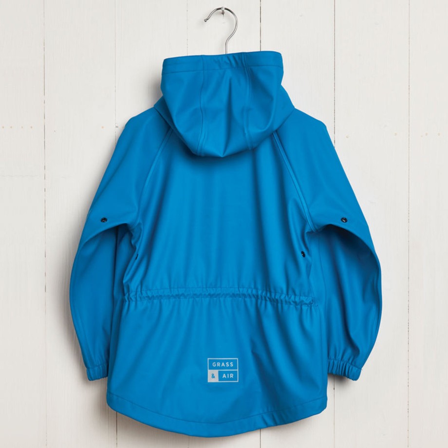 Clothing & Shoes Grass & Air Waterproof Coats | Grass & Air Boys Rainster Turquoise