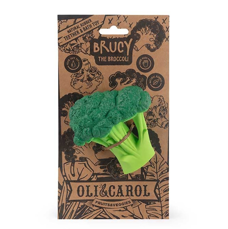 Toys Oli & Carol Bath Toys | Oli & Carol Chewable Teether - Brucy The Broccoli