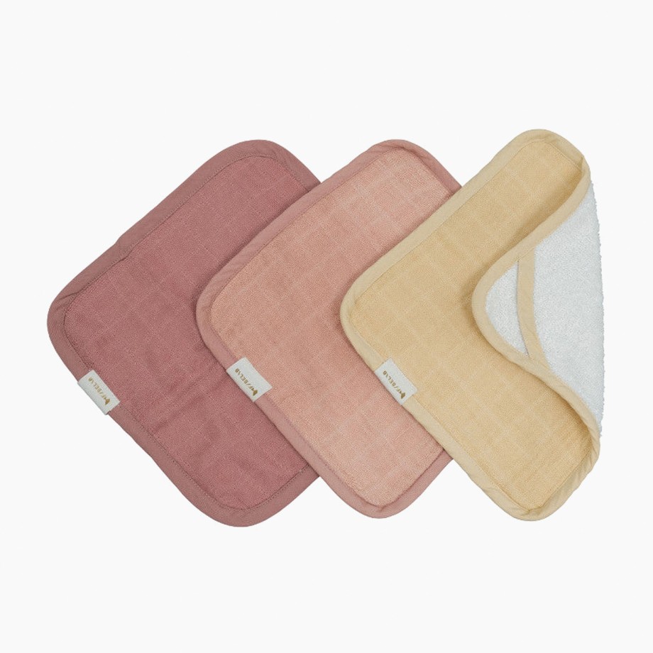 Bathtime Fabelab Washcloths | Fabelab 3 Pack Wash Cloths - Pastel Flower