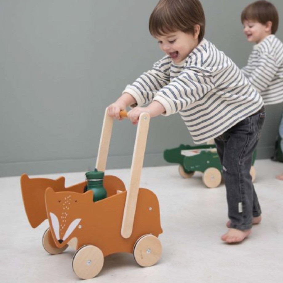 Toys Trixie Early Learning Toys | Trixie Wooden Push Along Cart - Mr.Fox