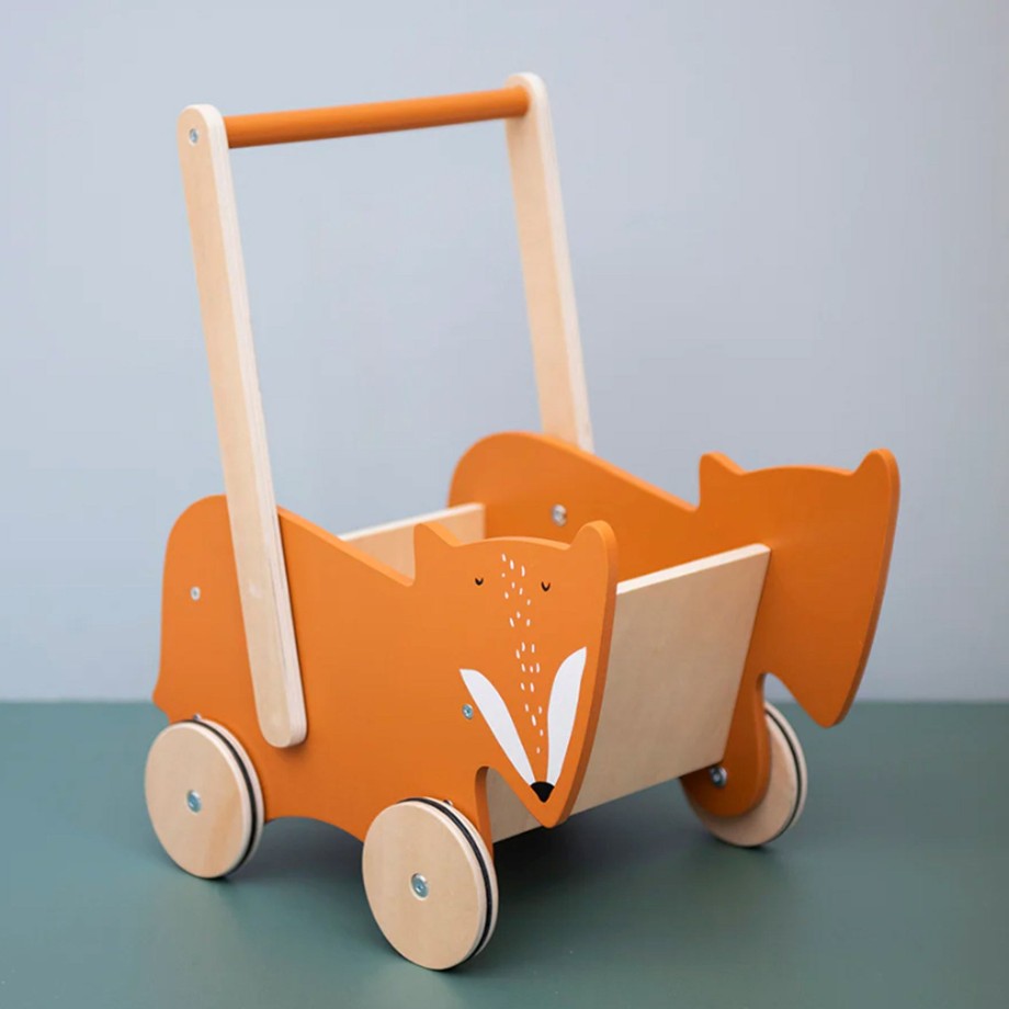 Toys Trixie Early Learning Toys | Trixie Wooden Push Along Cart - Mr.Fox