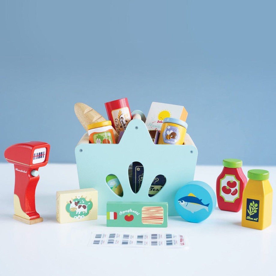 Playtime Le Toy Van Role Play | Le Toy Van Honeybee Market - Grocery Set & Scanner