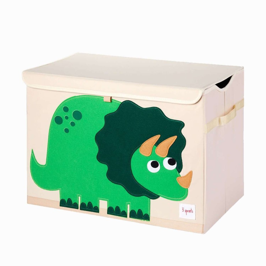 Nursery 3 Sprouts Storage | 3 Sprouts Toy Storage Chest Box - Dino Green