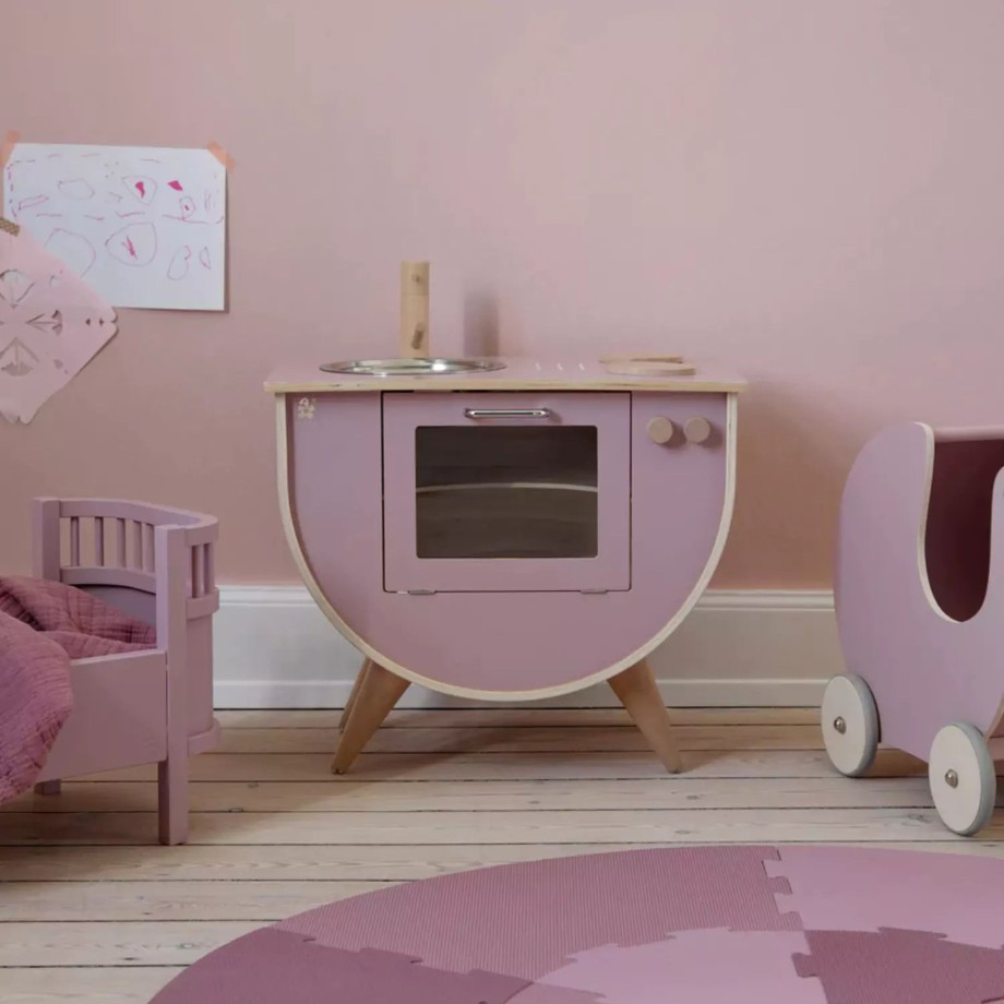 Playtime Sebra Role Play | Sebra Children Wooden Kitchen - Blossom Pink