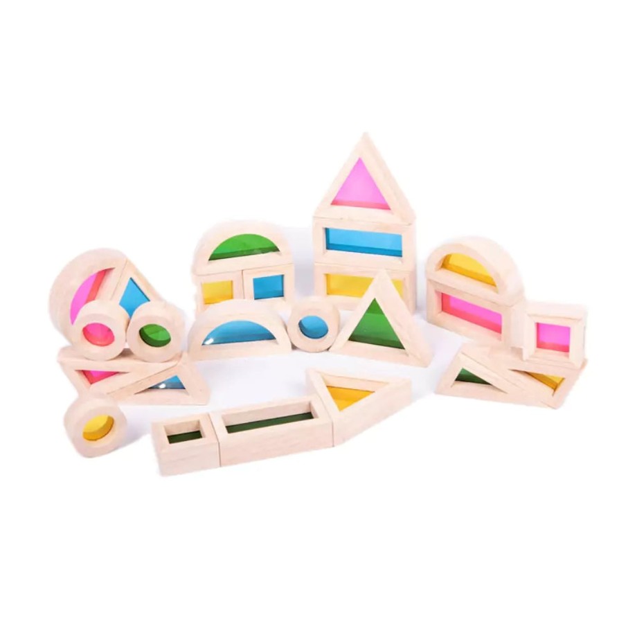 Toys TickiT Montessori Toys | Sensory Wooden Rainbow Blocks - 24 Pack