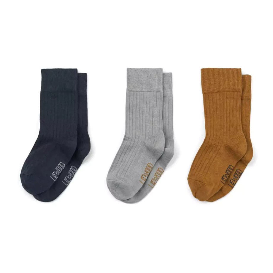 Clothing & Shoes Liewood Socks & Tights | Liewood Lorenzo Cotton Rib Socks 3 Pack