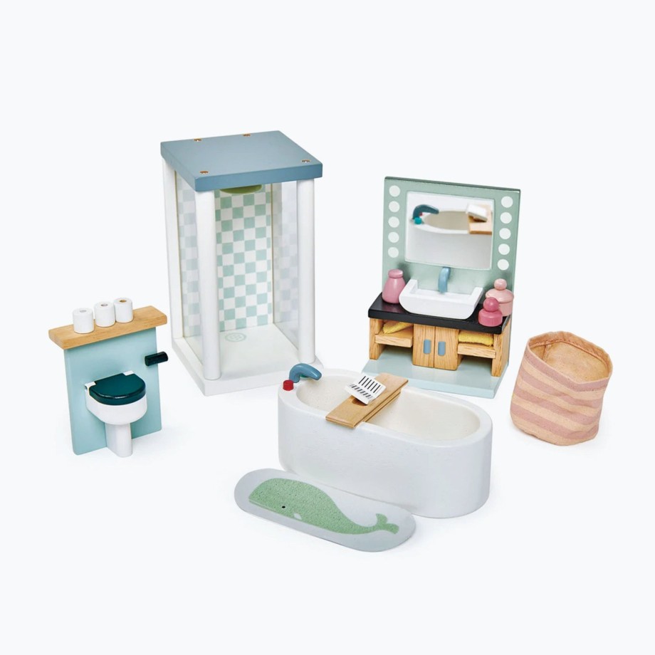 Toys Tender Leaf Doll Houses & Dolls | Tender Leaf Dollhouse Bathroom Furniture