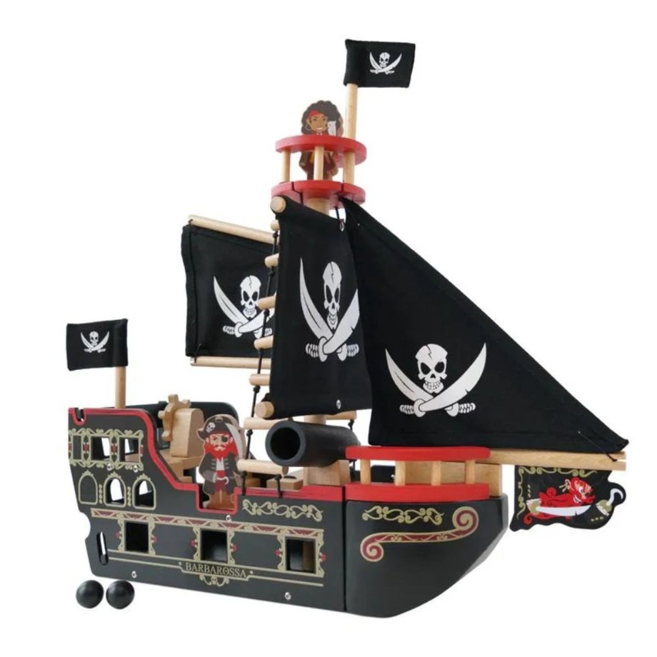 Toys Le Toy Van Play Kitchen & Food | Barbarossa Toy Pirate Ship With Figures