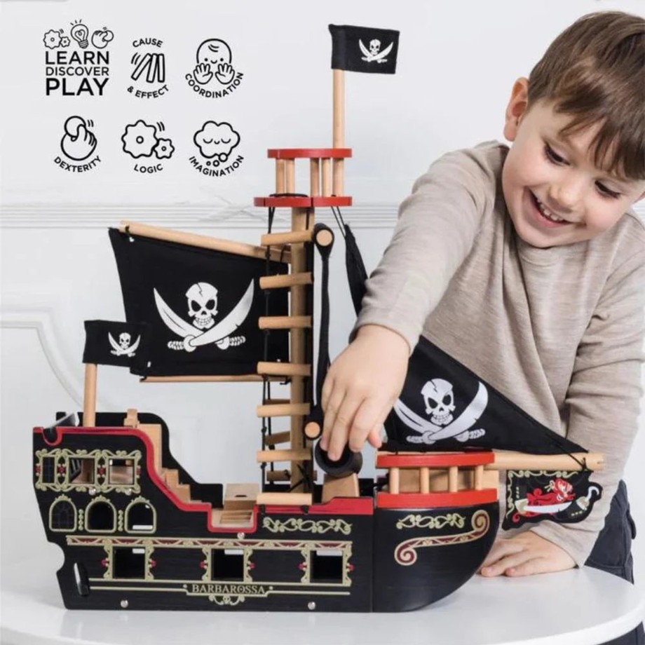 Toys Le Toy Van Play Kitchen & Food | Barbarossa Toy Pirate Ship With Figures