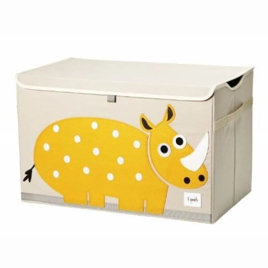 Nursery 3 Sprouts Storage | 3 Sprouts Toy Storage Chest Box - Rhino Yellow