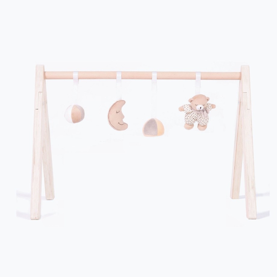 Toys MiniDream Baby Activity & Play Mats | Minidream Play Gym Wooden Activity Gym With Toys - Moon & Star