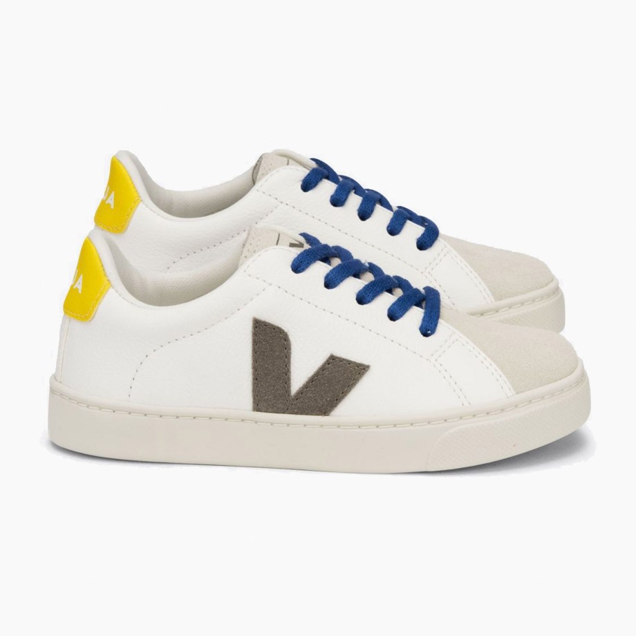 Clothing & Shoes Veja Shoes & Trainers | Veja Esplar Chromefree Leather Lace Trainer - White Moonrock Tonic