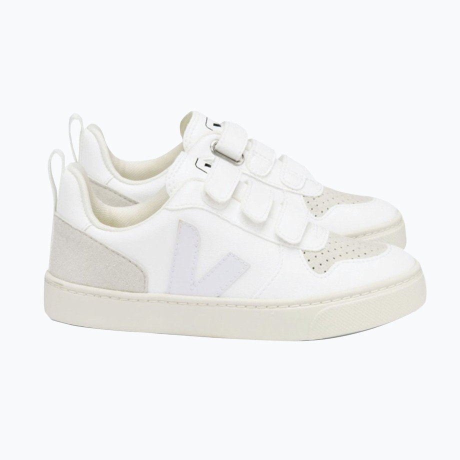 Clothing & Shoes Veja Shoes & Trainers | Veja Kids V-10 Velcro Trainers - Natural