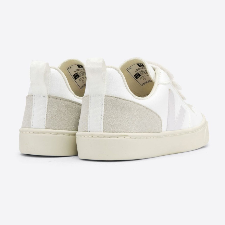 Clothing & Shoes Veja Shoes & Trainers | Veja Kids V-10 Velcro Trainers - Natural