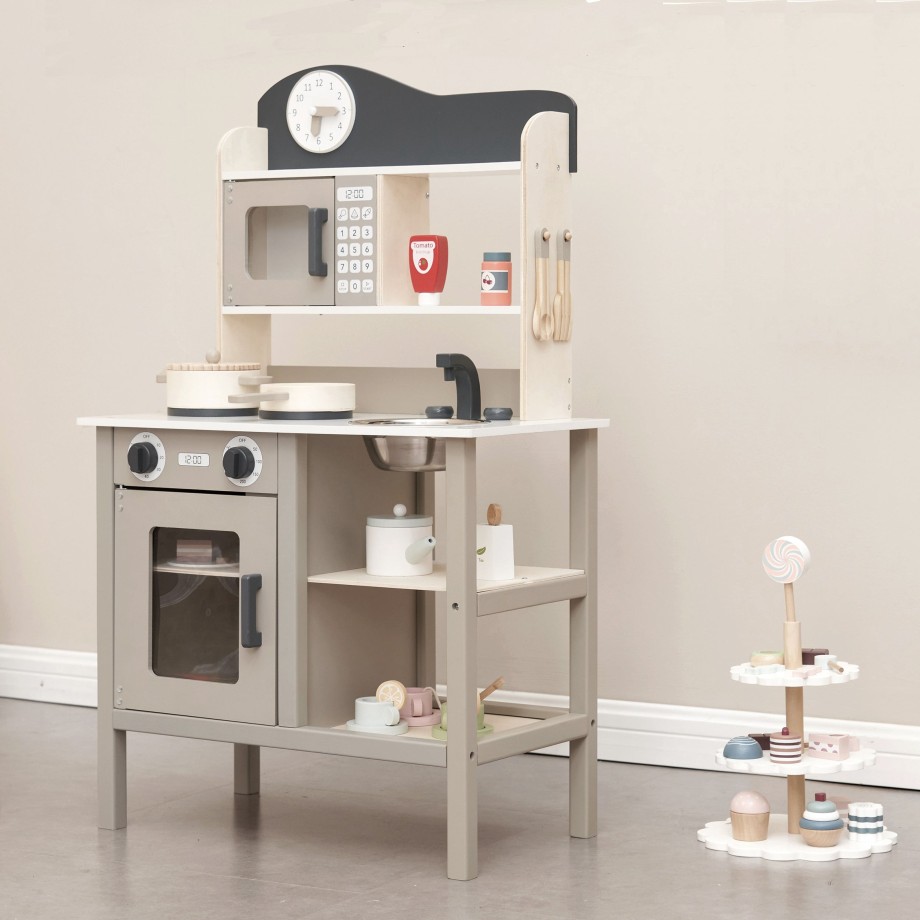 Playtime Signature Role Play | Kids Wooden Play Kitchen - Warm Grey