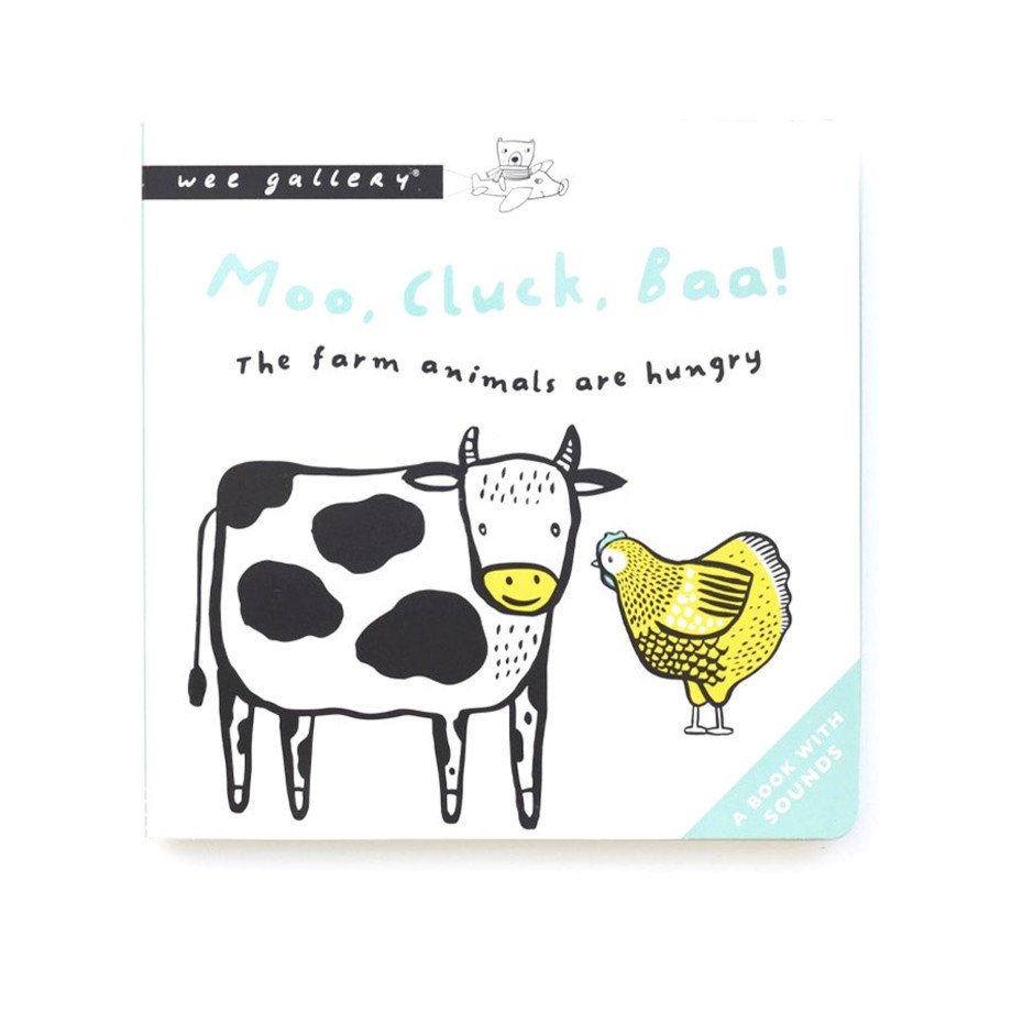 Toys Wee Gallery Books & Flash Cards | Wee Gallery Sound Book - Moo, Cluck, Baa!