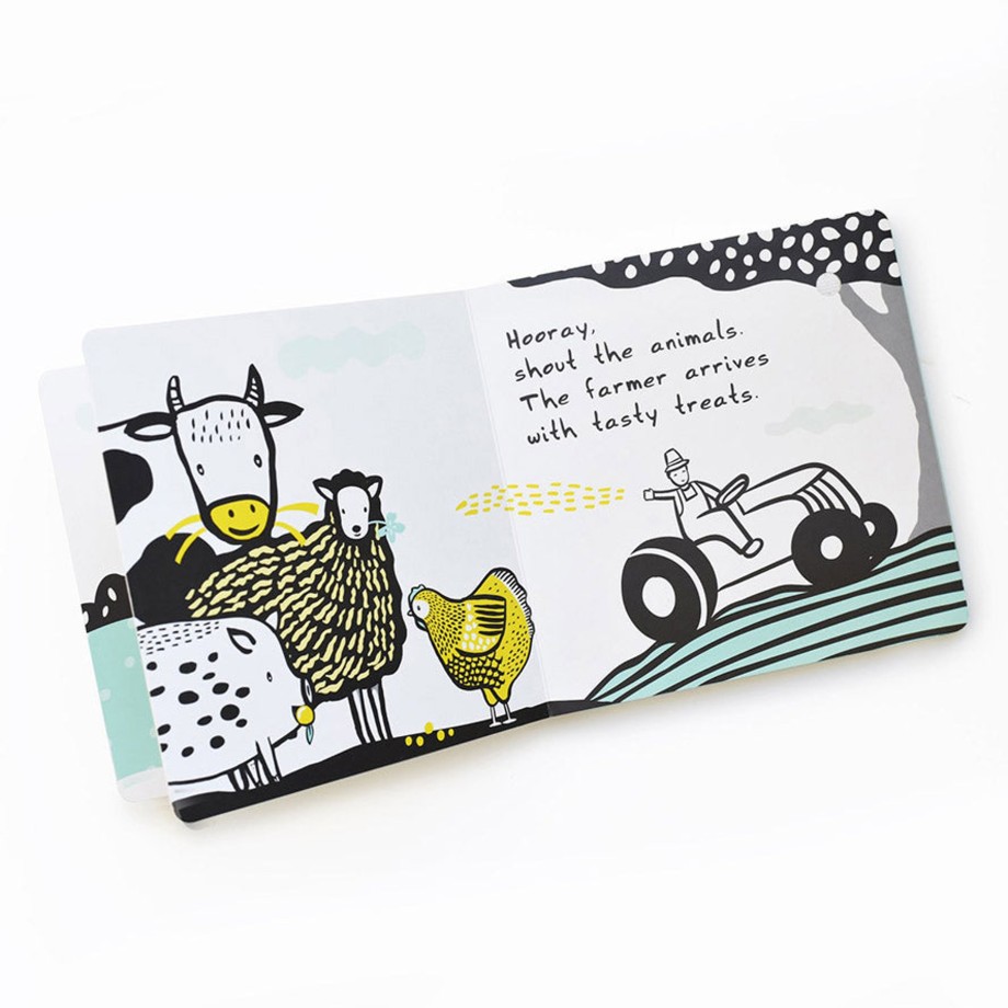 Toys Wee Gallery Books & Flash Cards | Wee Gallery Sound Book - Moo, Cluck, Baa!