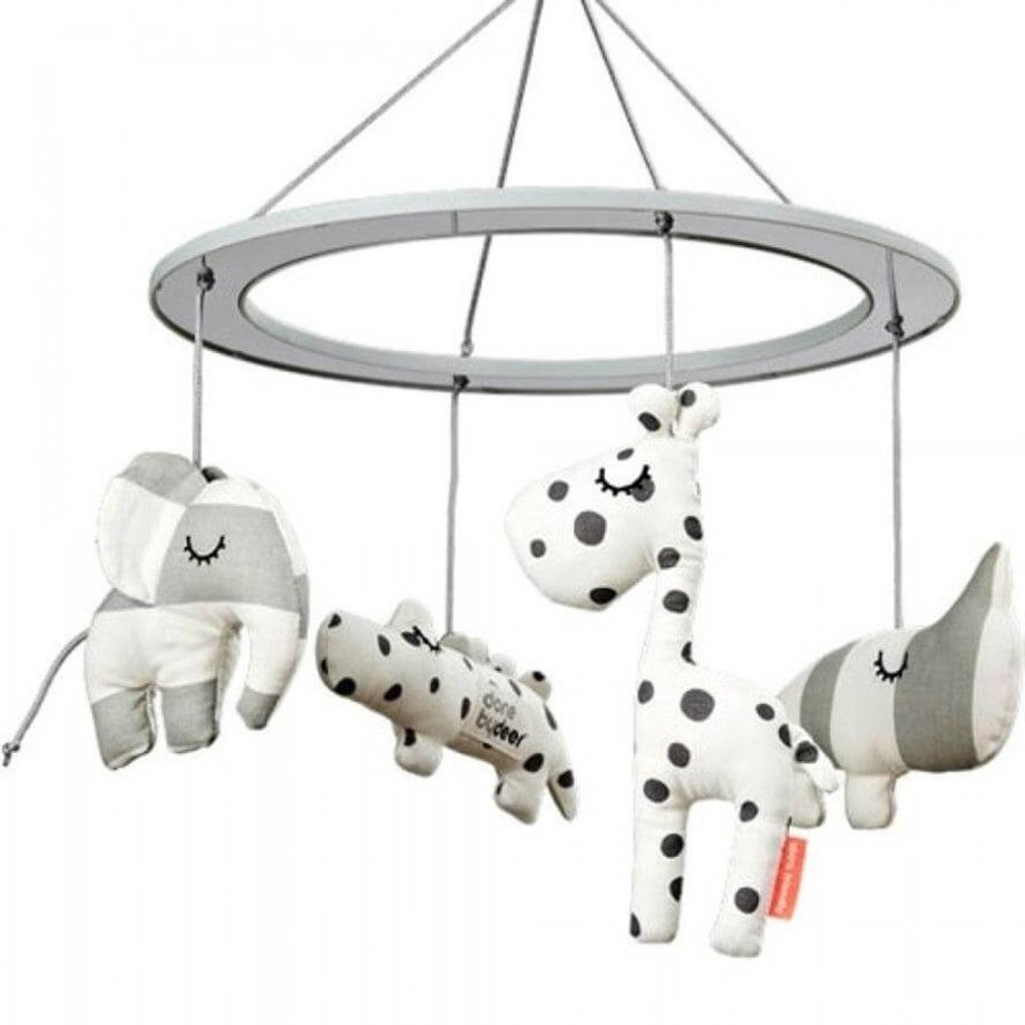 Nursery Done by Deer Mobiles & Soothers | Done By Deer Musical Mobile Sleepy With Mirror - Grey