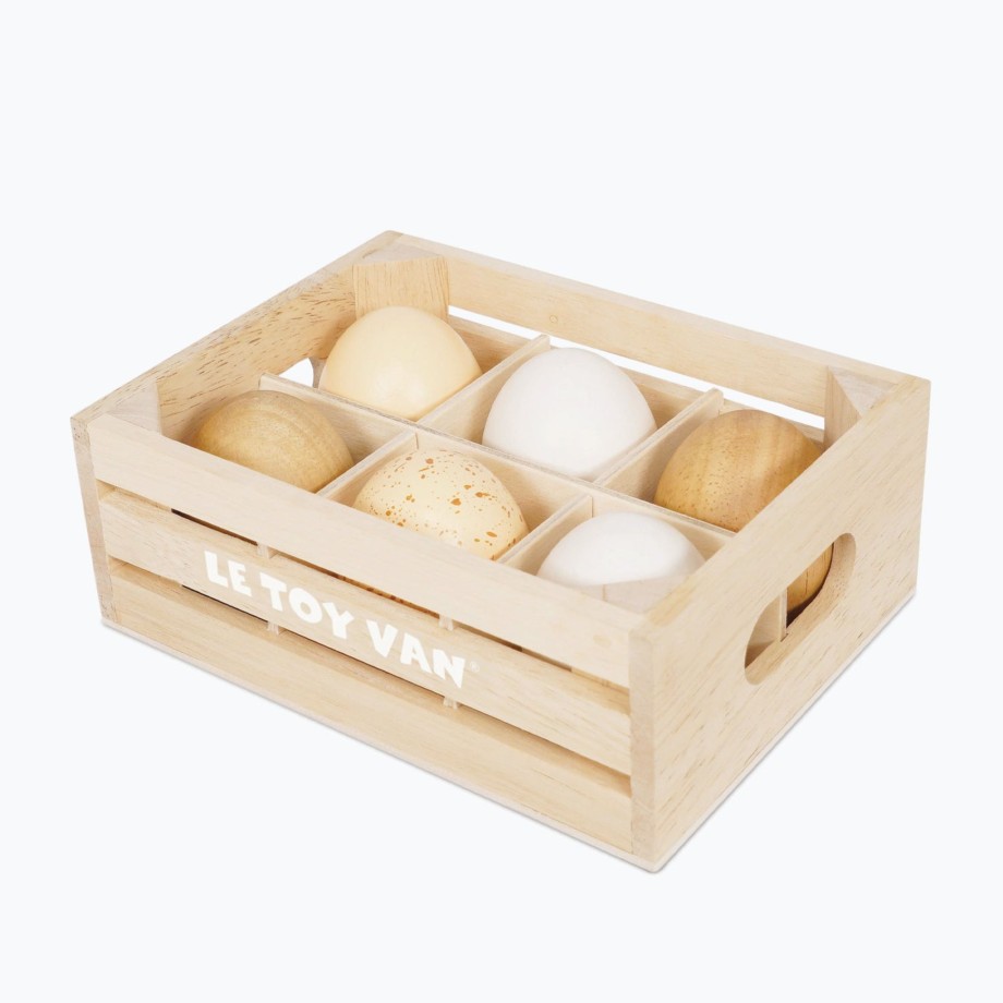 Playtime Le Toy Van Role Play | Le Toy Van Honeybee Market - Farm Eggs Half Dozen Crate