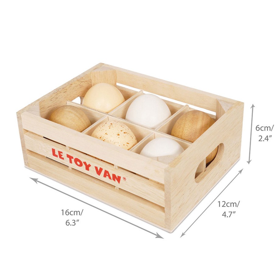 Playtime Le Toy Van Role Play | Le Toy Van Honeybee Market - Farm Eggs Half Dozen Crate