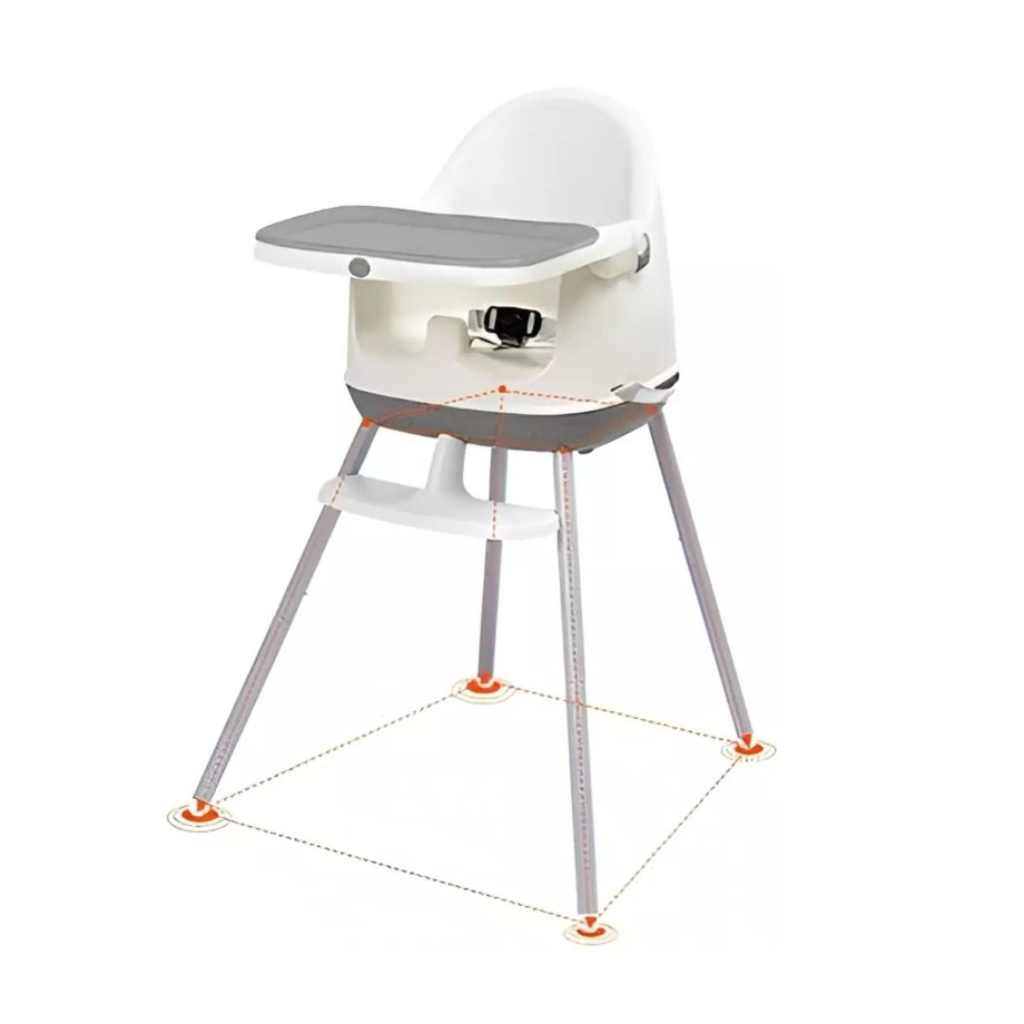 Bathtime Babyyuga Step Stools & Bath Seats | Babyyuga 3-In-1 Baby High Chair - White/Grey