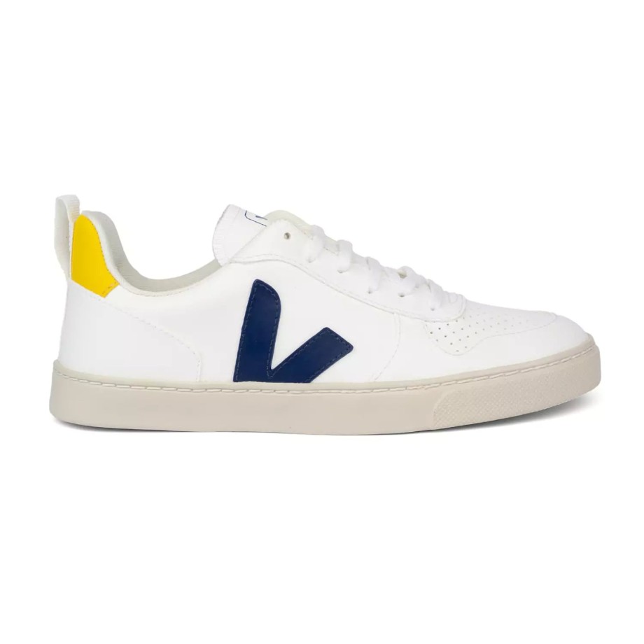 Clothing & Shoes Veja Shoes & Trainers | Veja V-10 Kids Lace Trainer - White Cobalt Tonic