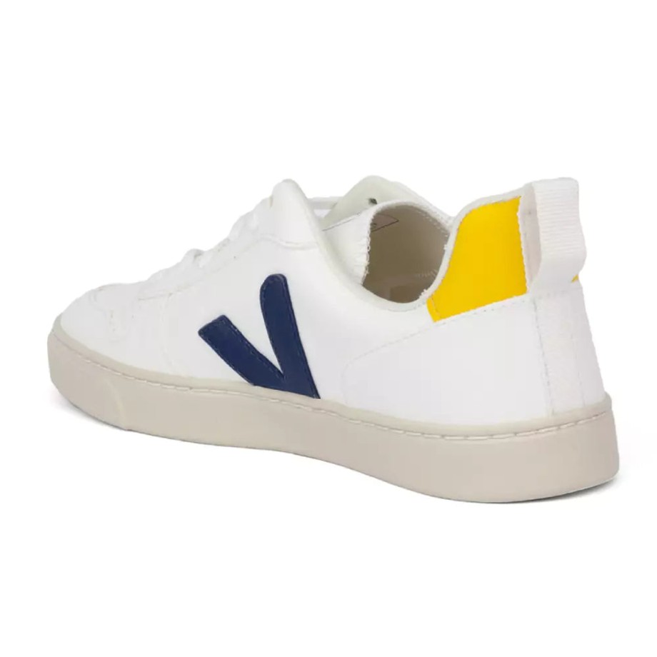 Clothing & Shoes Veja Shoes & Trainers | Veja V-10 Kids Lace Trainer - White Cobalt Tonic