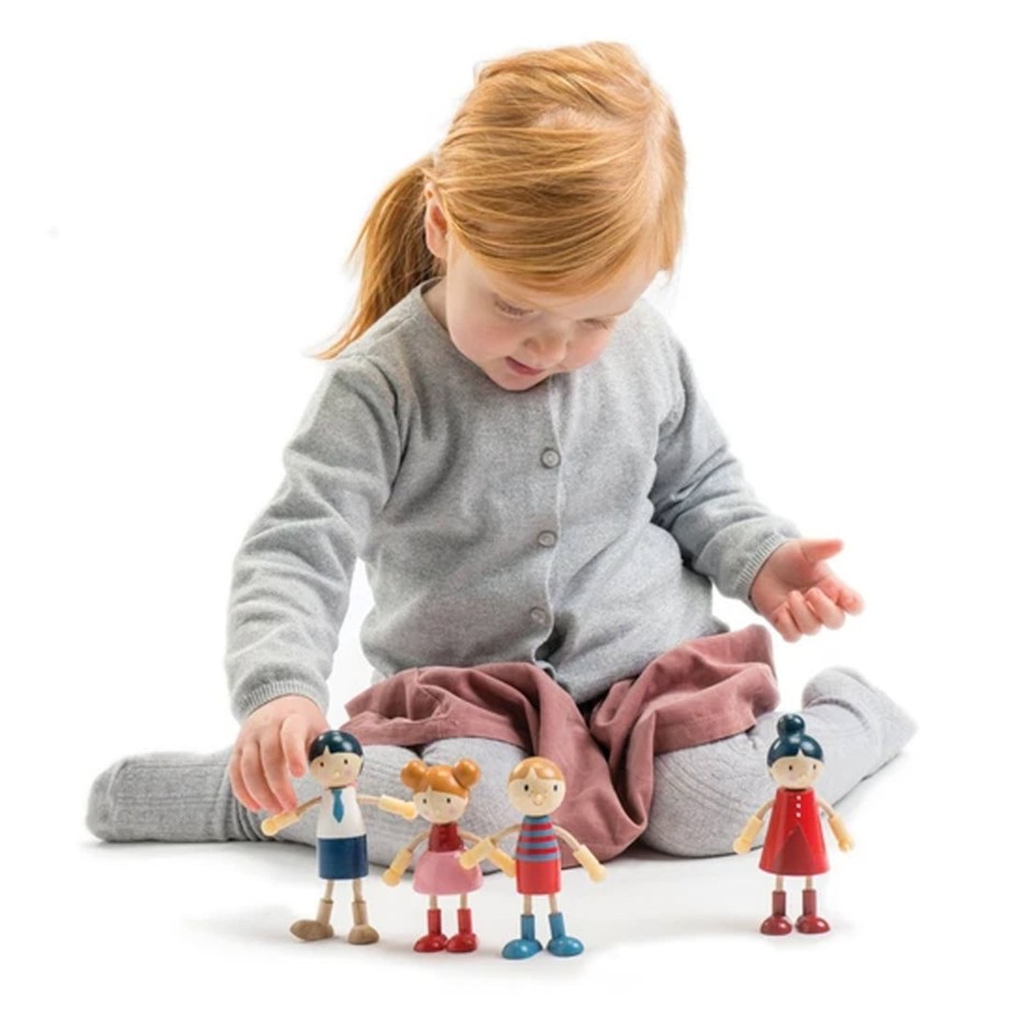 Playtime Tender Leaf Role Play | Tender Leaf Doll Family - Flexible Dolls House People Set