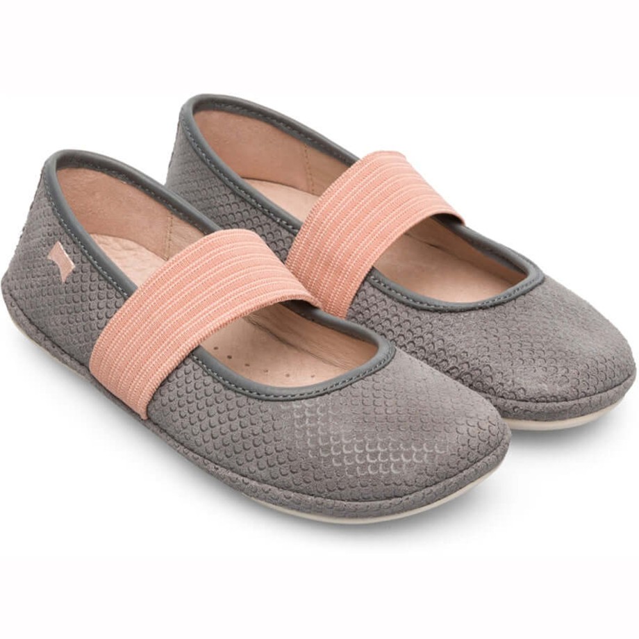 Clothing & Shoes Camper Shoes & Trainers | Camper Kids Right Girl'S Ballet Flats - Grey