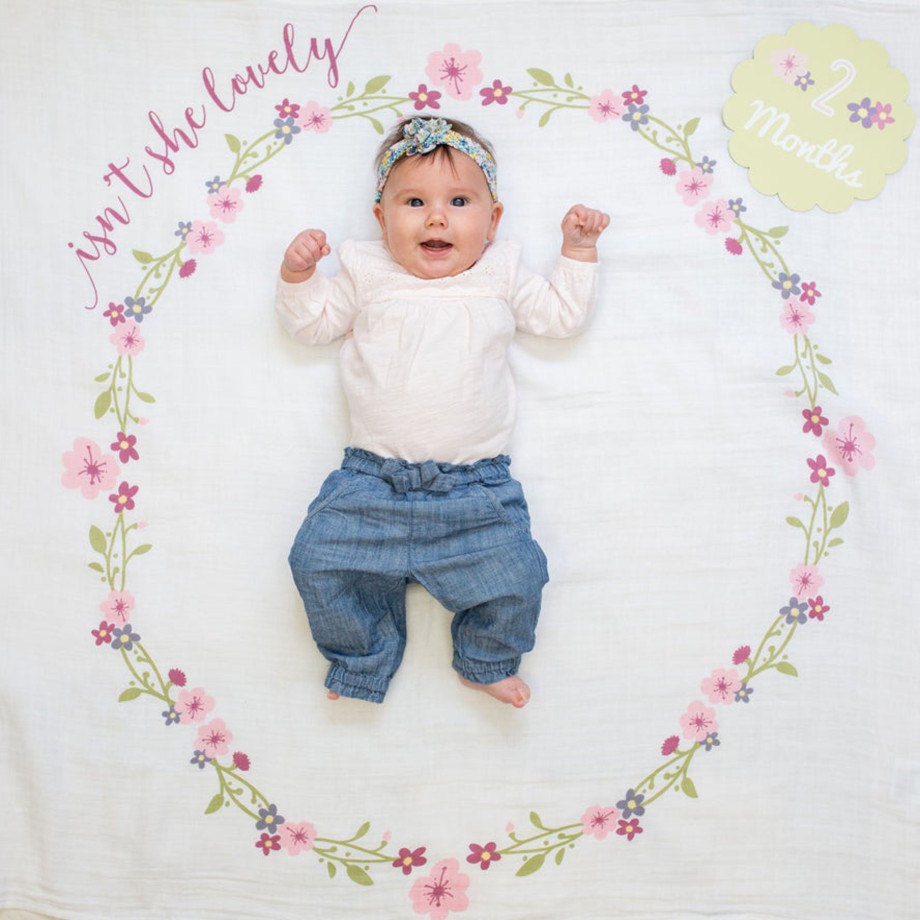 Nursery Lulujo Blanket & Swaddle | Lulujo Baby Milestone Blanket And Card Set - Isn'T She Lovely