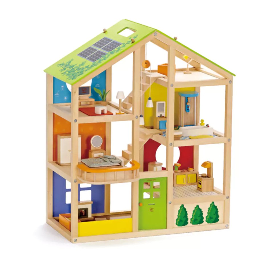 Playtime Hape Role Play | Hape All Season Wooden Dolls House Furnished