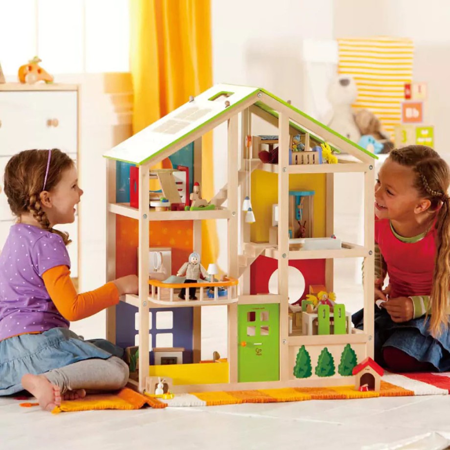 Playtime Hape Role Play | Hape All Season Wooden Dolls House Furnished