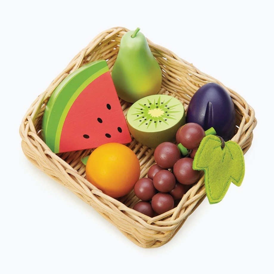 Playtime Tender Leaf Role Play | Tender Leaf Fruit Basket Wooden Play Food