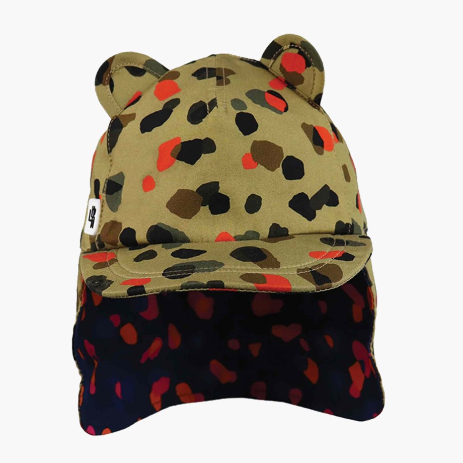 Clothing & Shoes Little Hotdog Watson Hats & Sunglasses | Little Hotdog Watson The Cub Kids Hat With Neck Flap - Leopard Neutral