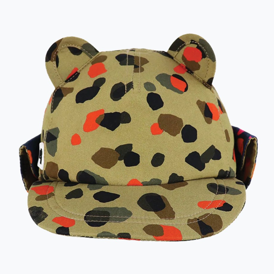 Clothing & Shoes Little Hotdog Watson Hats & Sunglasses | Little Hotdog Watson The Cub Kids Hat With Neck Flap - Leopard Neutral