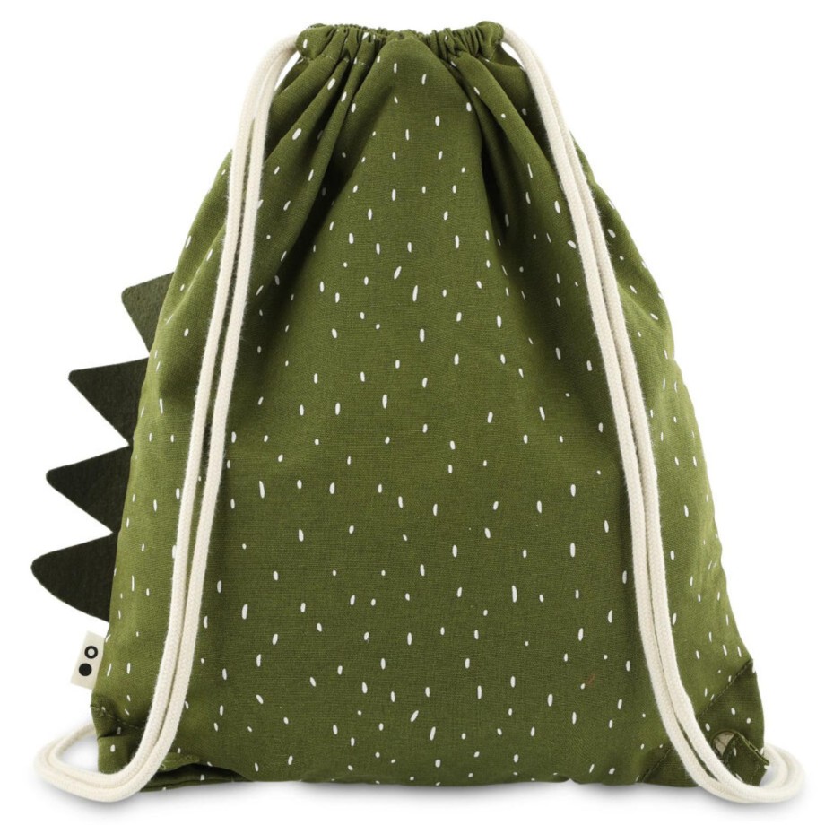 Clothing & Shoes Trixie Kids Bags | Trixie Kids Drawstring Bag - Mr Dino Green