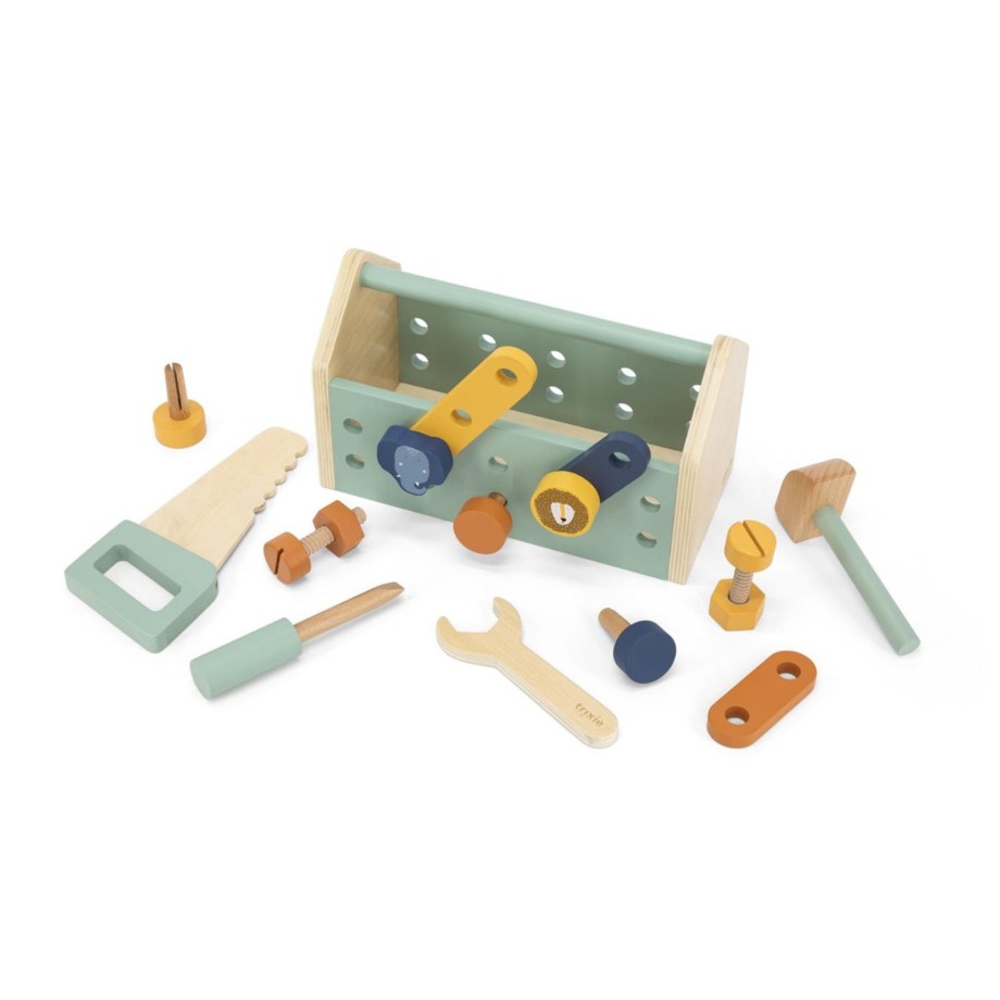 Playtime Trixie Role Play | Trixie Kids Wooden Tool Box And Tool Set