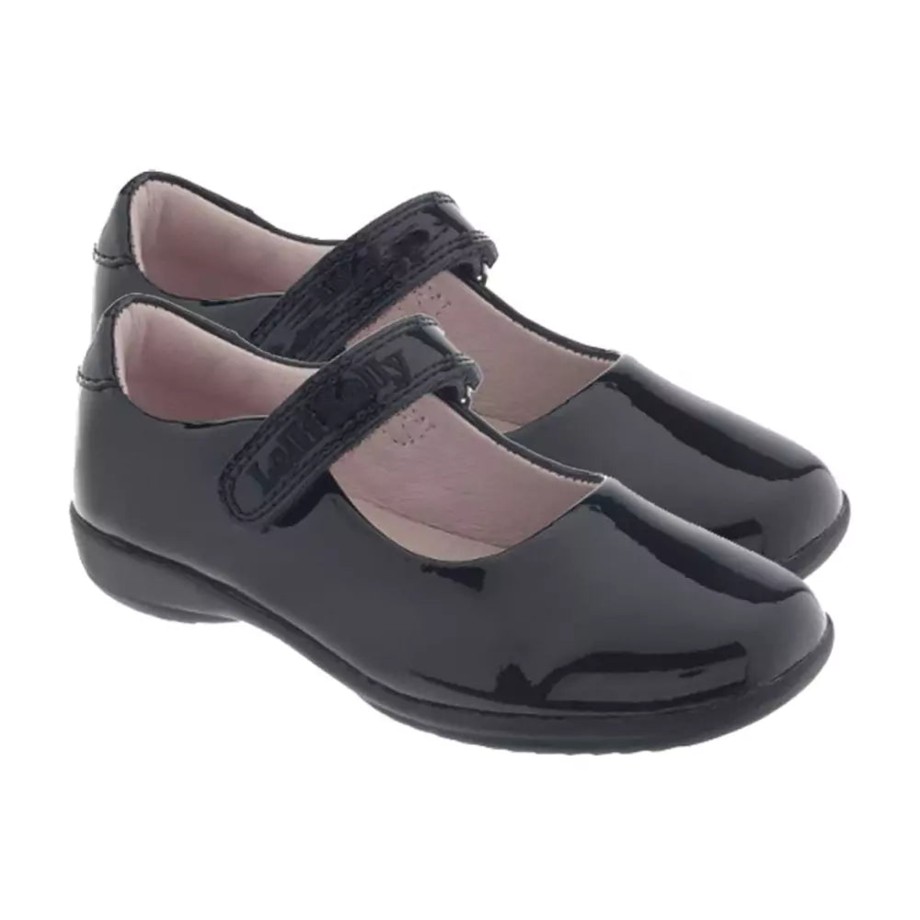 Clothing & Shoes Lelli Kelly Shoes & Trainers | Lelli Kelly Classic Black Mary Jane Patent School Shoes F Width