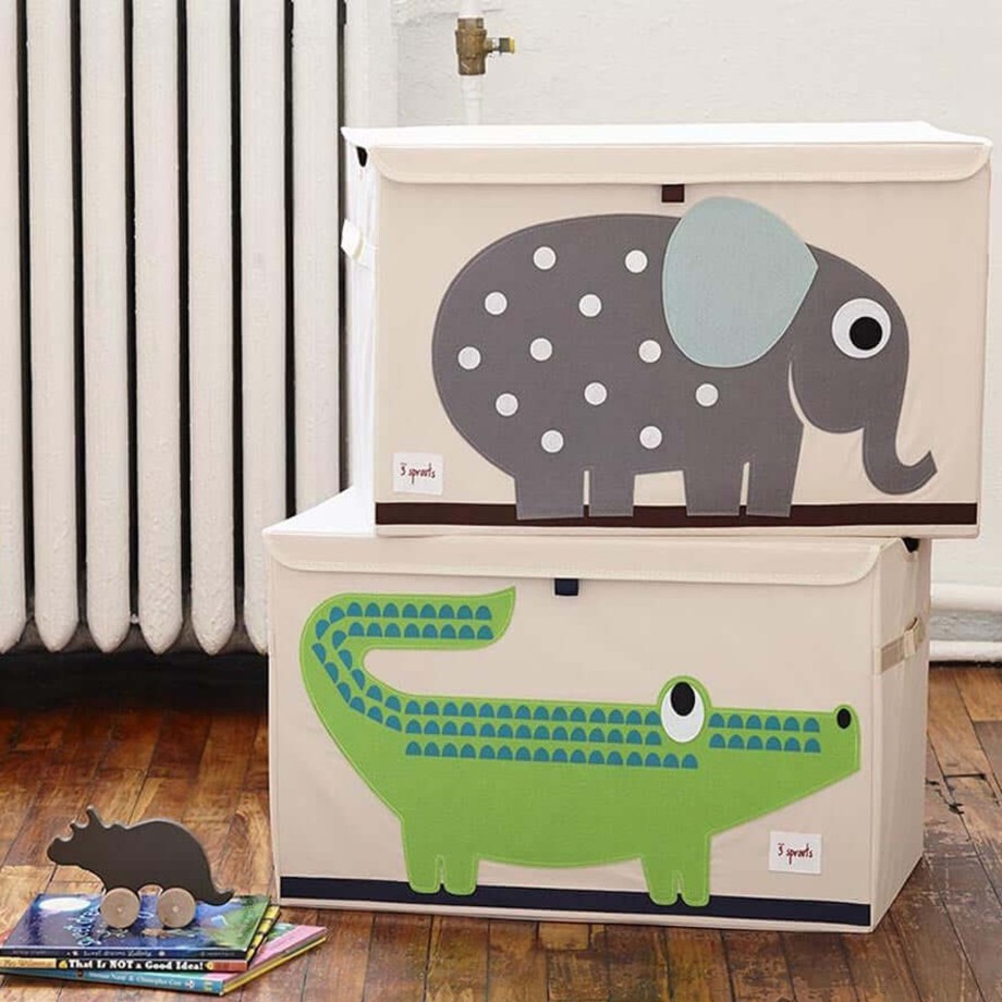 Nursery 3 Sprouts Storage | 3 Sprouts Toy Storage Chest With Lid - Elephant