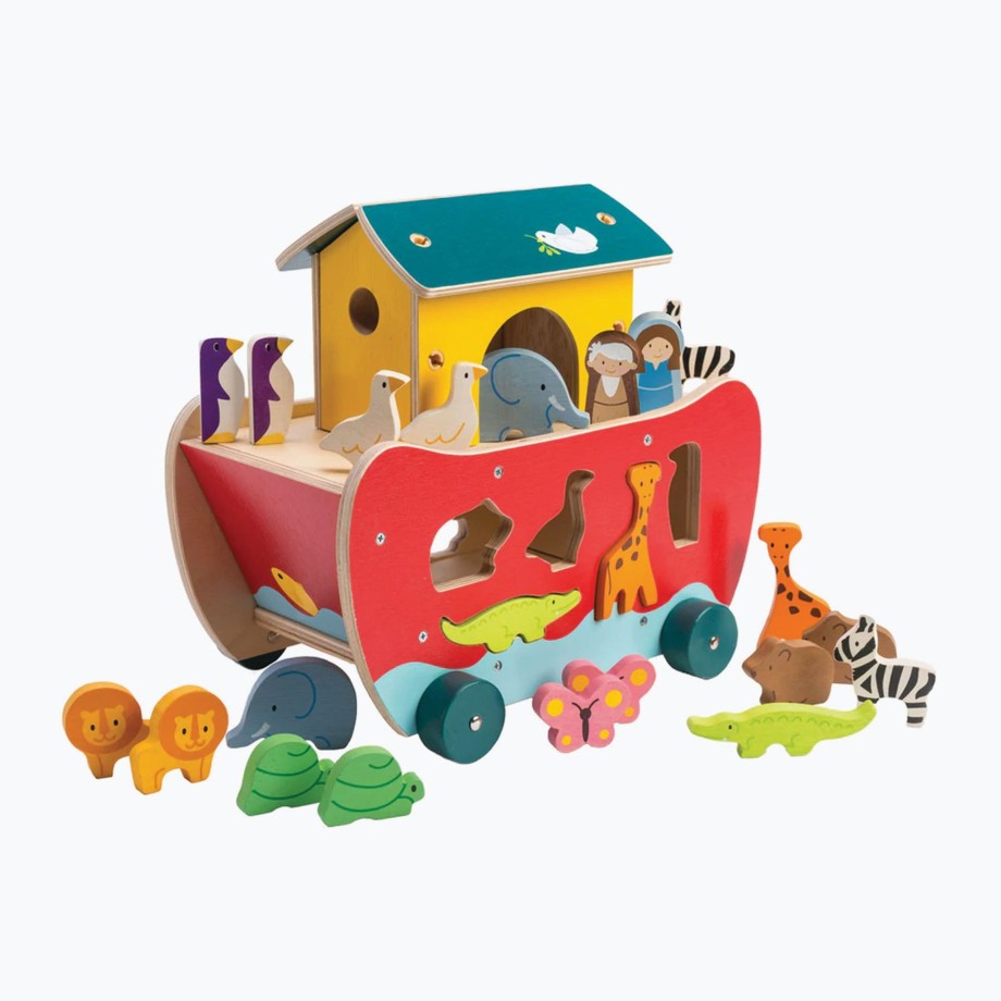 Toys Tender Leaf Early Learning Toys | Tender Leaf Noah'S Shape Sorter Ark Toy Set